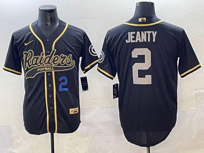 Men 2025 Oakland Raiders 2 Jeanty Black Joint Name Nike Limited NFL Jersey style 3